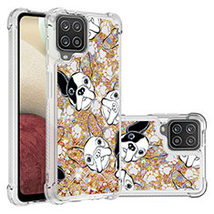 Coque Silicone Housse Etui Gel Bling-Bling S03 pour Samsung Galaxy M12 Or