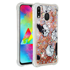 Coque Silicone Housse Etui Gel Bling-Bling S03 pour Samsung Galaxy M20 Or