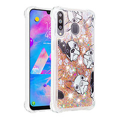 Coque Silicone Housse Etui Gel Bling-Bling S03 pour Samsung Galaxy M30 Or