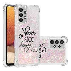 Coque Silicone Housse Etui Gel Bling-Bling S03 pour Samsung Galaxy M32 5G Rose