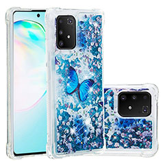 Coque Silicone Housse Etui Gel Bling-Bling S03 pour Samsung Galaxy M80S Bleu