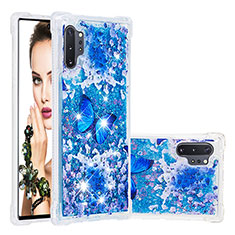 Coque Silicone Housse Etui Gel Bling-Bling S03 pour Samsung Galaxy Note 10 Plus 5G Bleu