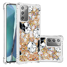 Coque Silicone Housse Etui Gel Bling-Bling S03 pour Samsung Galaxy Note 20 5G Or