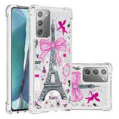 Coque Silicone Housse Etui Gel Bling-Bling S03 pour Samsung Galaxy Note 20 5G Rose