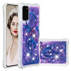 Coque Silicone Housse Etui Gel Bling-Bling S03 pour Samsung Galaxy S20 5G Violet