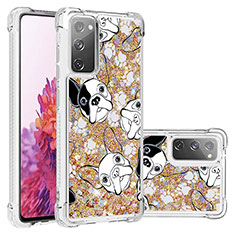 Coque Silicone Housse Etui Gel Bling-Bling S03 pour Samsung Galaxy S20 FE 4G Or