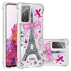 Coque Silicone Housse Etui Gel Bling-Bling S03 pour Samsung Galaxy S20 FE 4G Rose
