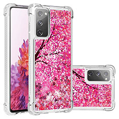 Coque Silicone Housse Etui Gel Bling-Bling S03 pour Samsung Galaxy S20 FE 4G Rose Rouge