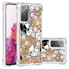 Coque Silicone Housse Etui Gel Bling-Bling S03 pour Samsung Galaxy S20 FE 5G Or