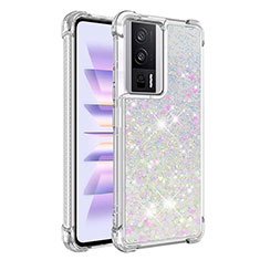 Coque Silicone Housse Etui Gel Bling-Bling S03 pour Xiaomi Poco F5 Pro 5G Argent