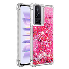 Coque Silicone Housse Etui Gel Bling-Bling S03 pour Xiaomi Poco F5 Pro 5G Rose Rouge