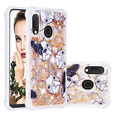 Coque Silicone Housse Etui Gel Bling-Bling S04 pour Samsung Galaxy A20e Or