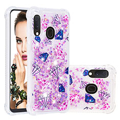 Coque Silicone Housse Etui Gel Bling-Bling S04 pour Samsung Galaxy A20e Rose