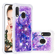 Coque Silicone Housse Etui Gel Bling-Bling S04 pour Samsung Galaxy A20e Violet
