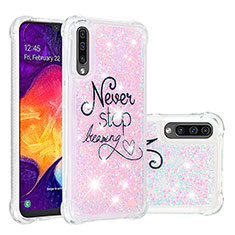 Coque Silicone Housse Etui Gel Bling-Bling S04 pour Samsung Galaxy A30S Rose