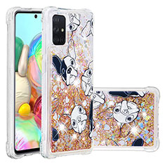 Coque Silicone Housse Etui Gel Bling-Bling S04 pour Samsung Galaxy A71 5G Or