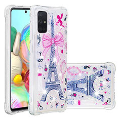 Coque Silicone Housse Etui Gel Bling-Bling S04 pour Samsung Galaxy A71 5G Rose