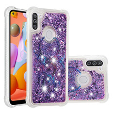 Coque Silicone Housse Etui Gel Bling-Bling S04 pour Samsung Galaxy M11 Violet