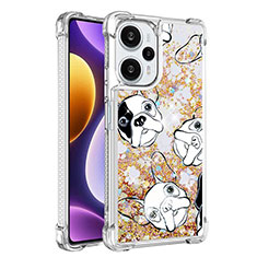Coque Silicone Housse Etui Gel Bling-Bling YB1 pour Xiaomi Poco F5 5G Or