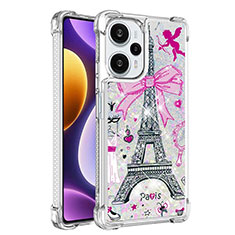 Coque Silicone Housse Etui Gel Bling-Bling YB1 pour Xiaomi Poco F5 5G Or Rose