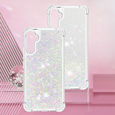 Coque Silicone Housse Etui Gel Bling-Bling YB3 pour Samsung Galaxy A34 5G Argent