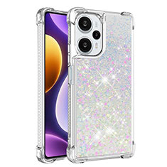 Coque Silicone Housse Etui Gel Bling-Bling YB3 pour Xiaomi Poco F5 5G Argent