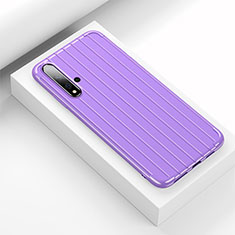 Coque Silicone Housse Etui Gel Line C01 pour Huawei Nova 5 Pro Violet