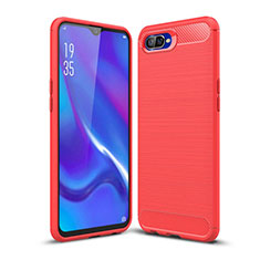Coque Silicone Housse Etui Gel Line C01 pour Oppo K1 Rouge