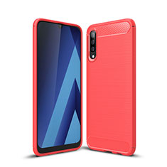 Coque Silicone Housse Etui Gel Line C01 pour Samsung Galaxy A90 5G Rouge