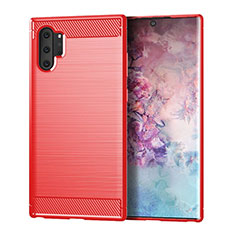 Coque Silicone Housse Etui Gel Line C01 pour Samsung Galaxy Note 10 Plus 5G Rouge
