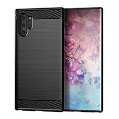 Coque Silicone Housse Etui Gel Line C01 pour Samsung Galaxy Note 10 Plus Noir