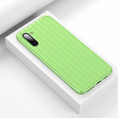 Coque Silicone Housse Etui Gel Line C01 pour Samsung Galaxy Note 10 Vert