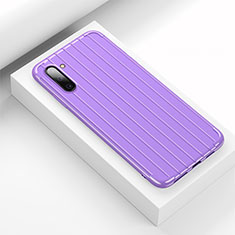 Coque Silicone Housse Etui Gel Line C01 pour Samsung Galaxy Note 10 Violet