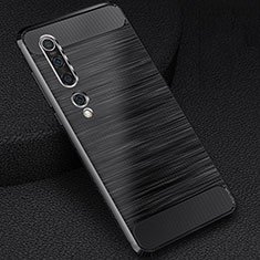 Coque Silicone Housse Etui Gel Line C01 pour Xiaomi Mi 10 Noir