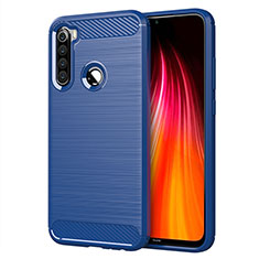 Coque Silicone Housse Etui Gel Line C01 pour Xiaomi Redmi Note 8 Bleu