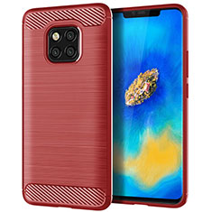 Coque Silicone Housse Etui Gel Line C02 pour Huawei Mate 20 Pro Rouge