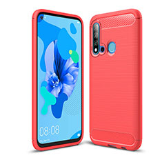Coque Silicone Housse Etui Gel Line C02 pour Huawei P20 Lite (2019) Rouge
