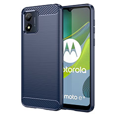 Coque Silicone Housse Etui Gel Line MF1 pour Motorola Moto E13 Bleu