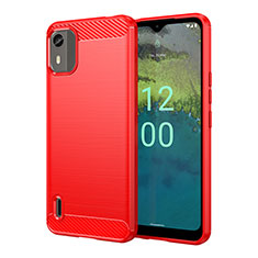 Coque Silicone Housse Etui Gel Line MF1 pour Nokia C12 Rouge