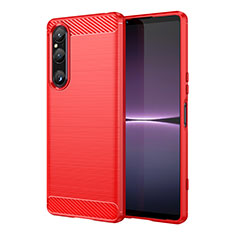 Coque Silicone Housse Etui Gel Line MF1 pour Sony Xperia 1 V Rouge