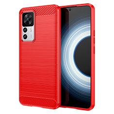Coque Silicone Housse Etui Gel Line MF1 pour Xiaomi Mi 12T Pro 5G Rouge