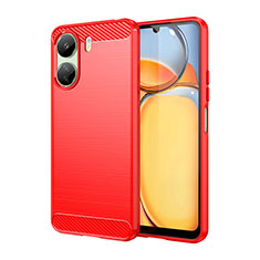 Coque Silicone Housse Etui Gel Line MF1 pour Xiaomi Redmi 13C Rouge