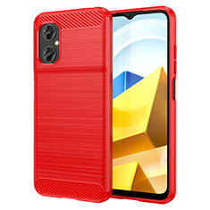 Coque Silicone Housse Etui Gel Line MF1 pour Xiaomi Redmi Note 11R 5G Rouge