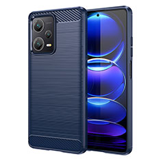 Coque Silicone Housse Etui Gel Line MF1 pour Xiaomi Redmi Note 12 Pro+ Plus 5G Bleu