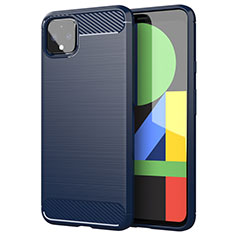 Coque Silicone Housse Etui Gel Line pour Google Pixel 4 XL Bleu