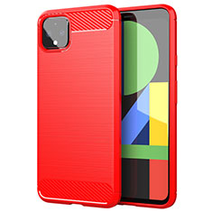 Coque Silicone Housse Etui Gel Line pour Google Pixel 4 XL Rouge