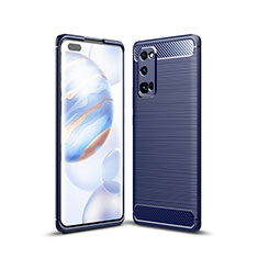 Coque Silicone Housse Etui Gel Line pour Huawei Honor 30 Pro+ Plus Bleu