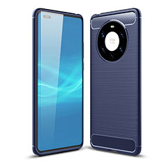 Coque Silicone Housse Etui Gel Line pour Huawei Mate 40 Pro+ Plus Bleu