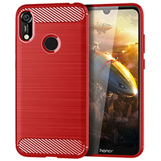 Coque Silicone Housse Etui Gel Line pour Huawei Y6 (2019) Rouge