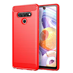 Coque Silicone Housse Etui Gel Line pour LG Stylo 6 Rouge
